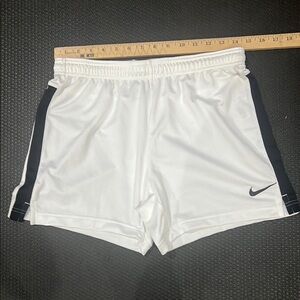 Nike DRI-FIT White and Black Athletic Shorts Lightweight Performance